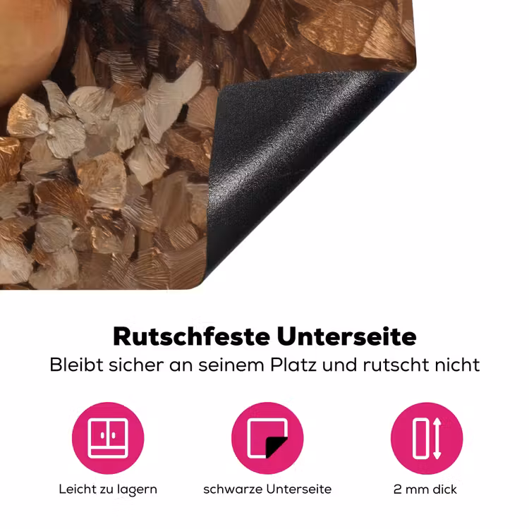 Gezicht - Vrouwe - Bladeren - Penseelstreken Inductie beschermer vinyl 3mm klein -zzzzzzz-lf-onderkant