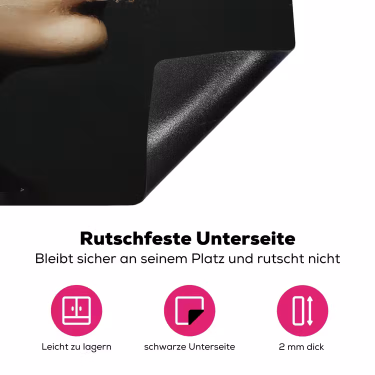 Gezicht - Vrouw - Zwart - Abstract Inductie beschermer vinyl 3mm klein -zzzzzzz-lf-onderkant