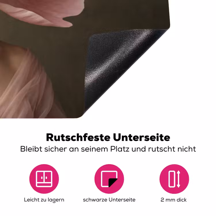 Gezicht - Roos - Roze Inductie beschermer vinyl 3mm klein -zzzzzzz-lf-onderkant
