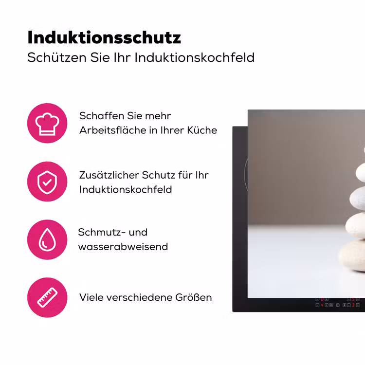 Gestapelde - Stenen - Grijs Inductie beschermer vinyl 3mm klein -zzzzzzz-lf-ups