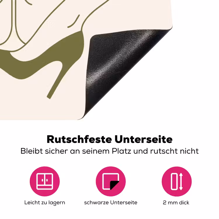 Drank - Martini - Hoge hak - Mode - Groen Inductie beschermer vinyl 3mm middel -zzzzzzz-lf-onderkant