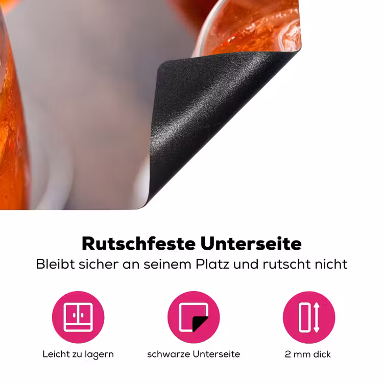 Drank - Sinaasappel - IJs - Zomer - Oranje Inductie beschermer vinyl 3mm middel -zzzzzzz-lf-onderkant