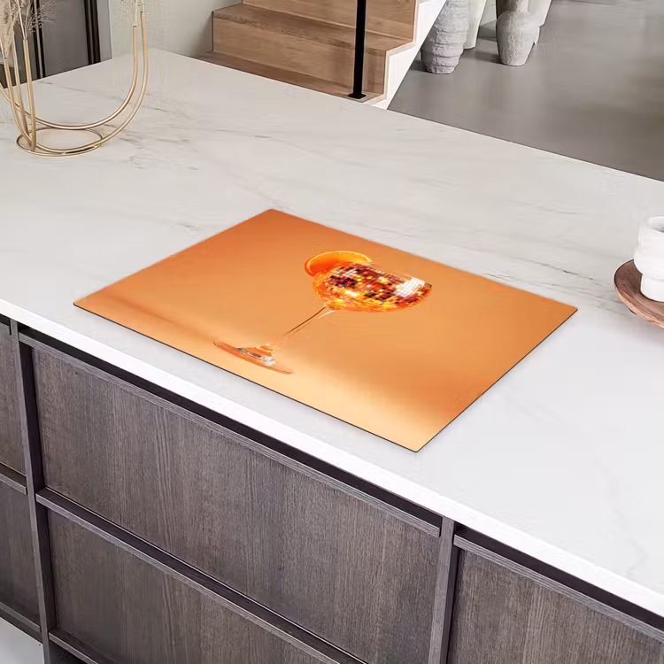 Drank - Oranje - Glitter - Disco Inductie beschermer vinyl 3mm klein -sfeer8