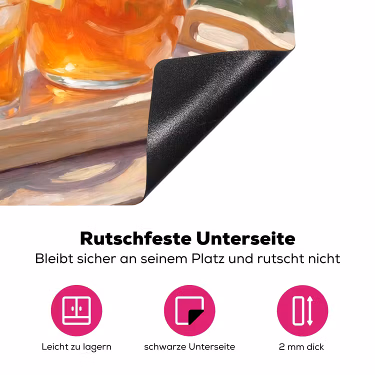 Drank - Citroen - Zomer - Tuin - Geel Inductie beschermer vinyl 3mm middel -zzzzzzz-lf-onderkant