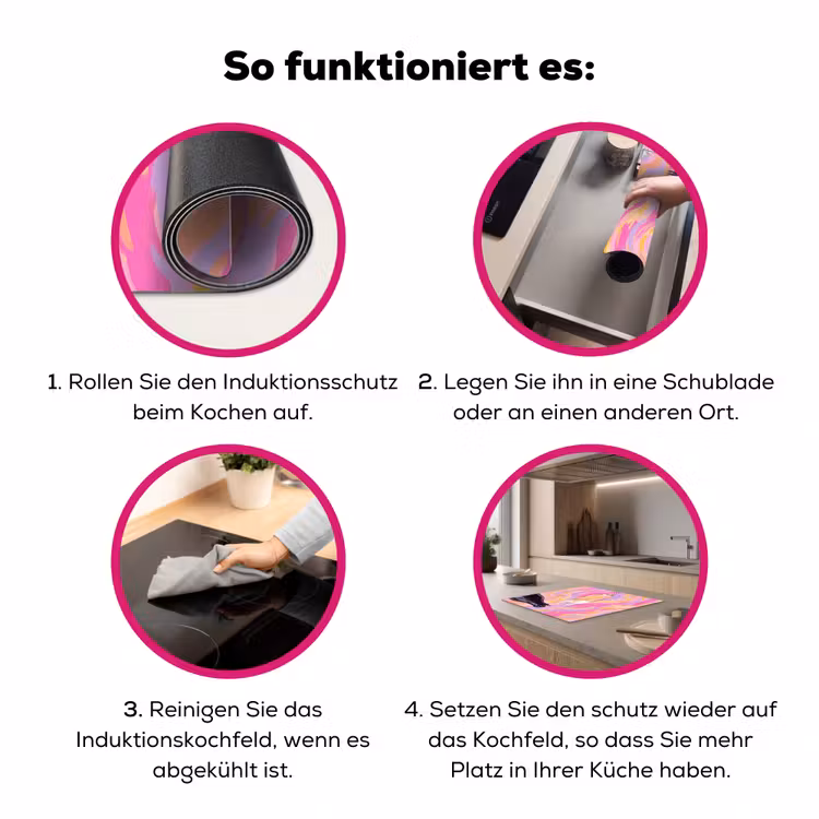 Drank - Inschenken - Feest - Abstract - Roze Inductie beschermer vinyl 3mm middel -zzzzzzz-lf-werking