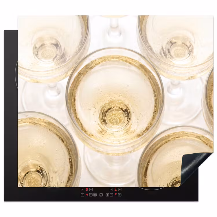 Drank - Glazen - Feest - Goud Inductie beschermer vinyl 3mm middel -3d