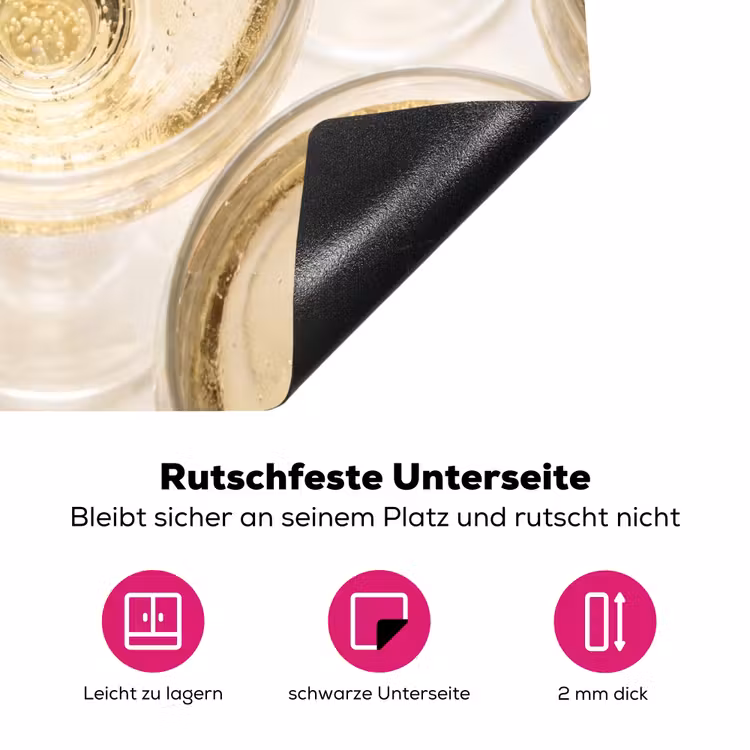 Drank - Glazen - Feest - Goud Inductie beschermer vinyl 3mm middel -zzzzzzz-lf-onderkant