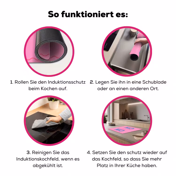 Drank - Glazen - Proost - Modern - Roze Inductie beschermer vinyl 3mm middel -zzzzzzz-lf-werking
