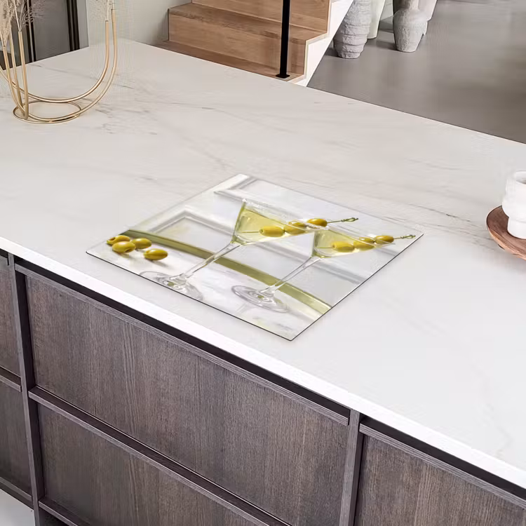 Drank - Martini - Olijven - Modern - Wit Inductie beschermer vinyl 3mm middel -sfeer8