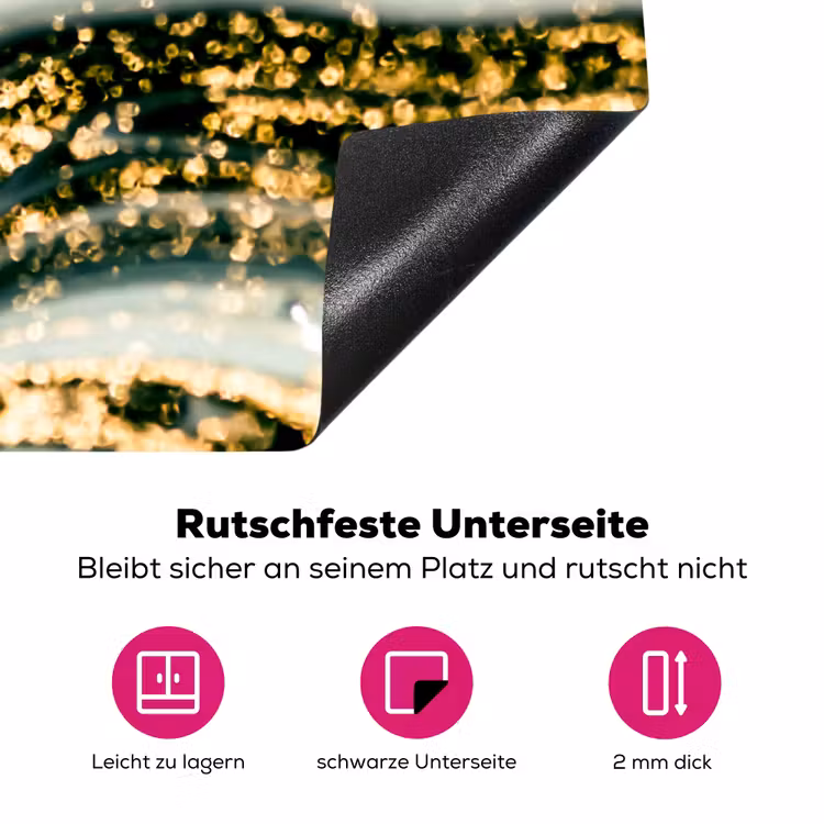 Golvend Marmer met Gouden Glans Inductie beschermer vinyl 3mm klein -zzzzzzz-lf-onderkant