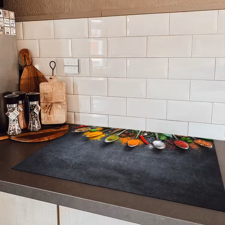 Kruiden - Beton - Lepels Inductie beschermer vinyl 3mm klein -sfeer3