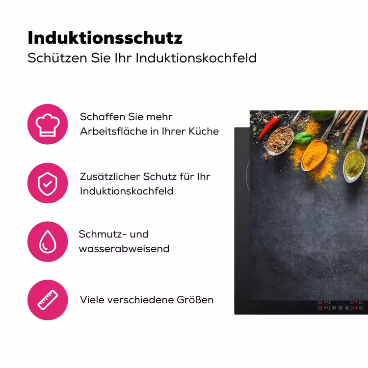 Kruiden - Beton - Lepels Inductie beschermer vinyl 3mm klein -zzzzzzz-lf-ups