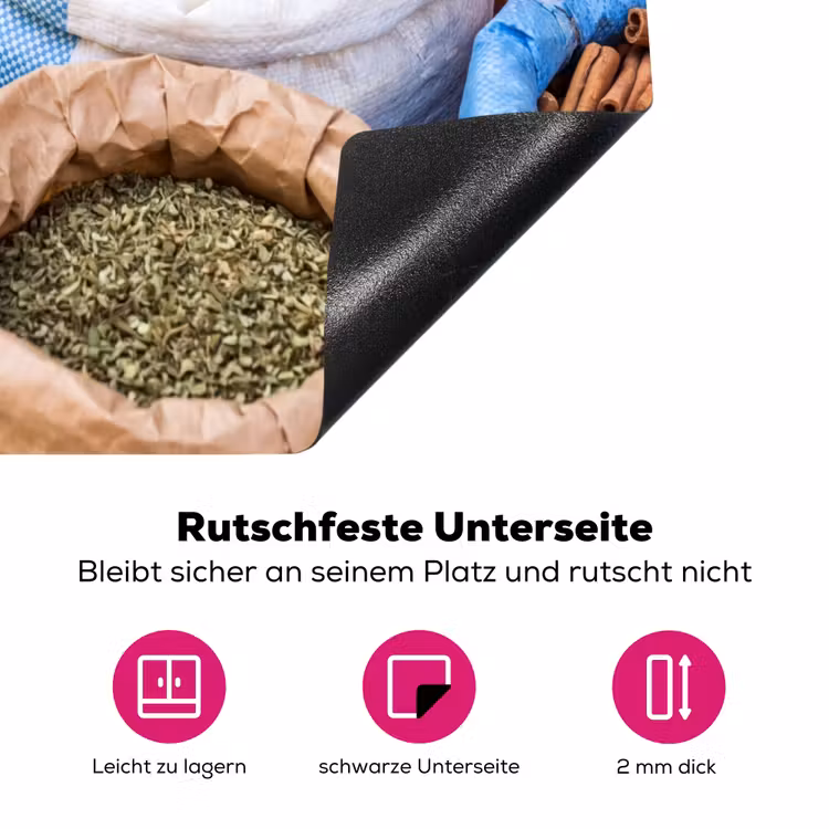Herdabdeckplatte - Gewürze – Beutel – Markt - Kruiden - Zakken - Markt Inductie beschermer vinyl 3mm middel