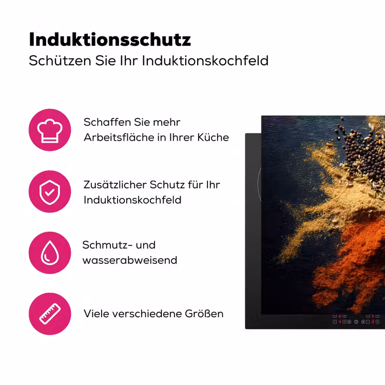Specerijen - Explosie - Oranje Inductie beschermer vinyl 3mm klein -zzzzzzz-lf-ups