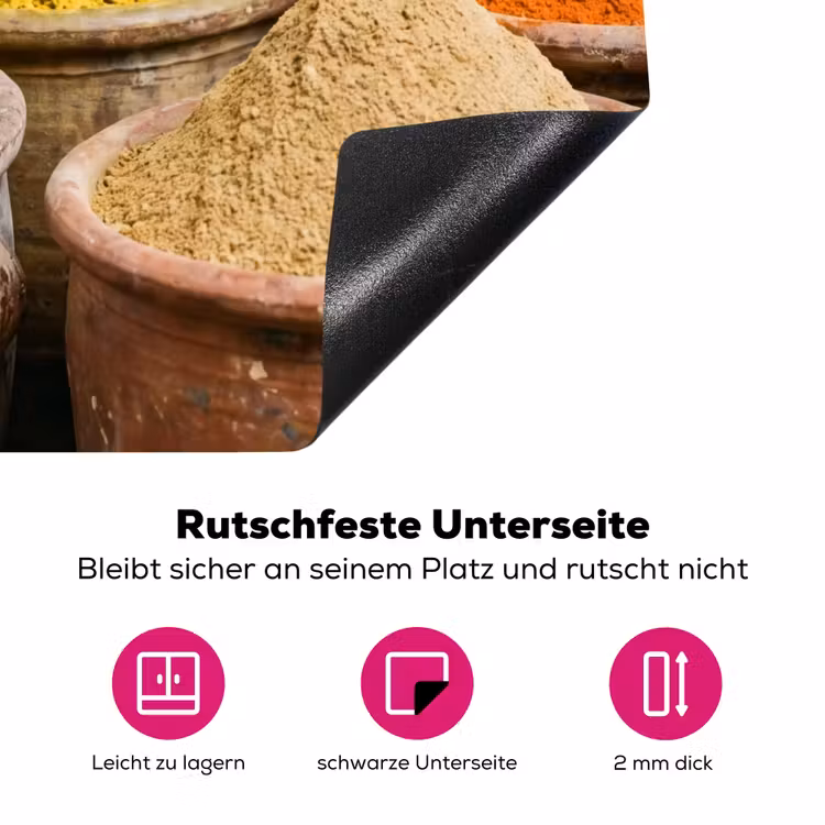 Herdabdeckplatte - Gewürze – Gläser – Orientalisch - Kruiden - Potten - Oosters Inductie beschermer vinyl 3mm middel