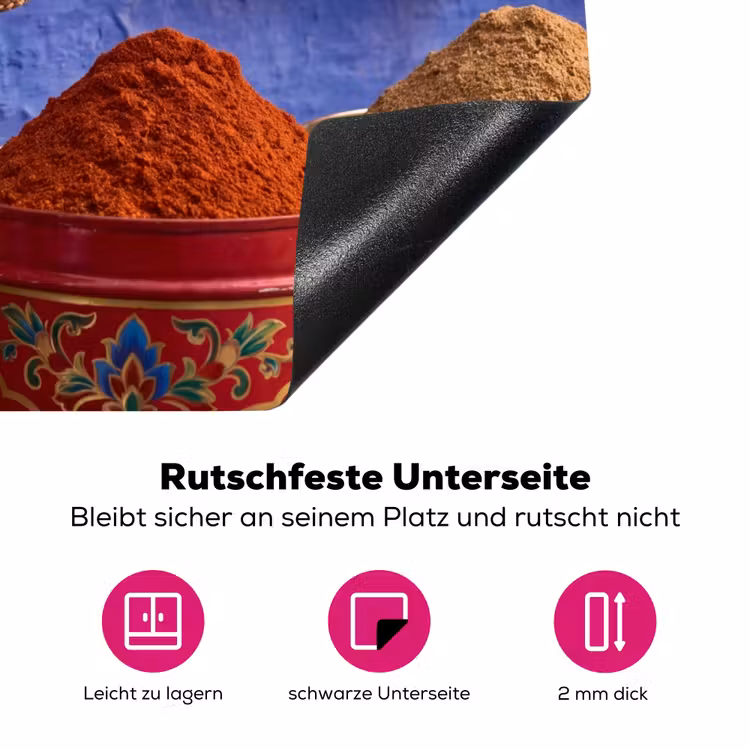 Herdabdeckplatte - Gewürze – Körbe – Markt - Kruiden - Manden - Markt Inductie beschermer vinyl 3mm middel