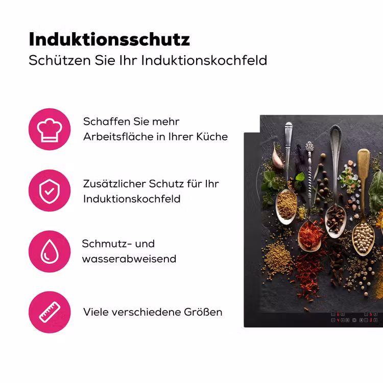 Kruiden - Lepels - Beton Inductie beschermer vinyl 3mm klein -zzzzzzz-lf-ups