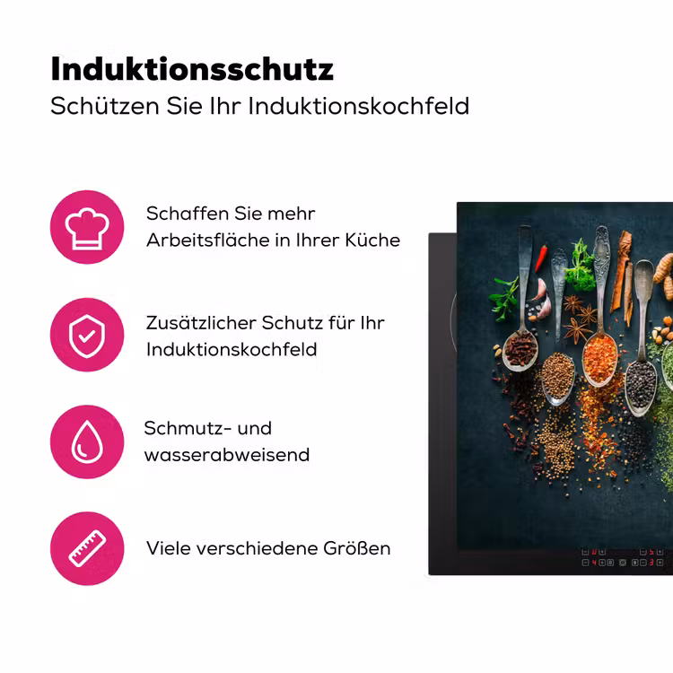 Kruiden - Lepels - Kleurrijk Inductie beschermer vinyl 3mm klein -zzzzzzz-lf-ups