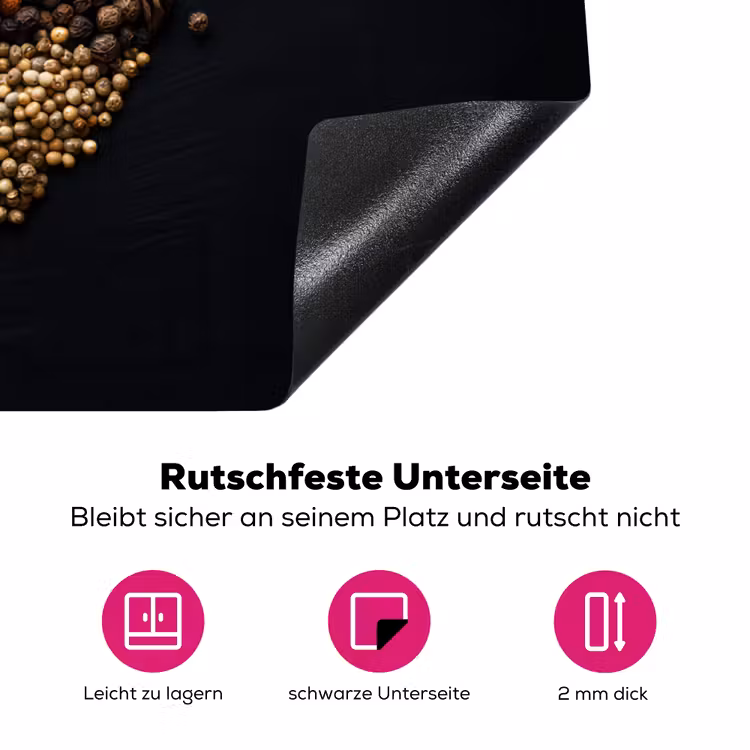 Specerijen - Mix - Hartvorm - Zwart Inductie beschermer vinyl 3mm klein -zzzzzzz-lf-onderkant