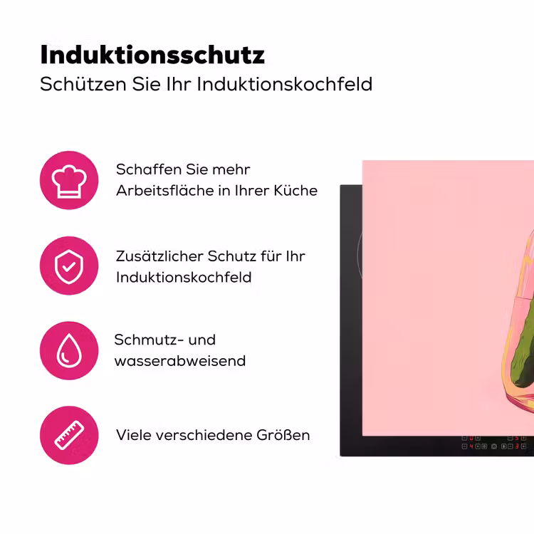 Augurken - Pot - Schaduw - Roze Inductie beschermer vinyl 3mm klein -zzzzzzz-lf-ups
