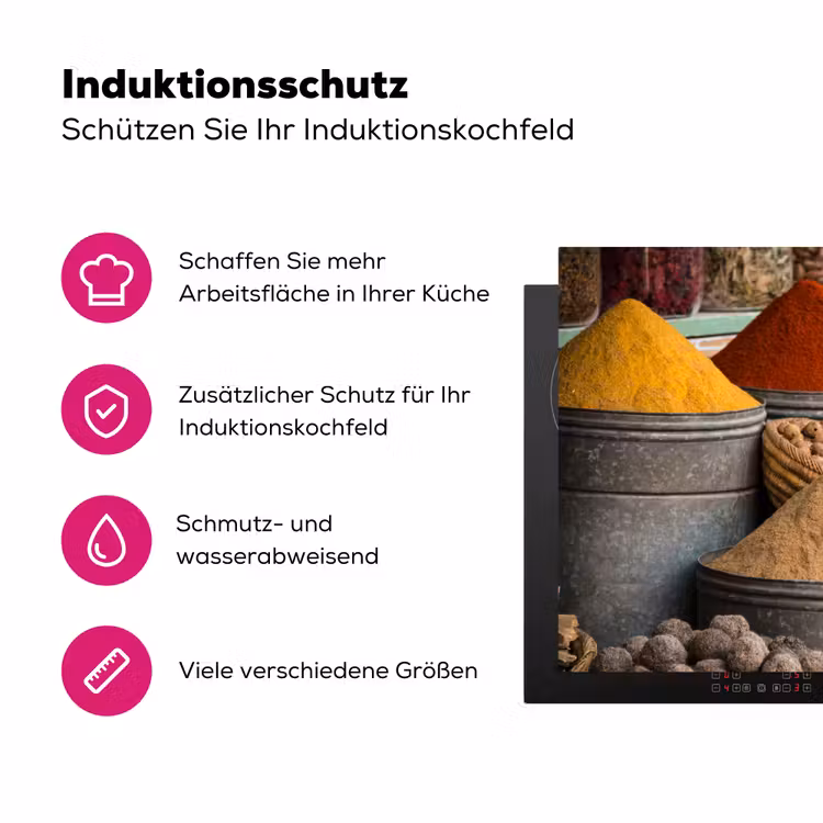 Specerijenmarkt Impressie Inductie beschermer vinyl 3mm klein -zzzzzzz-lf-ups