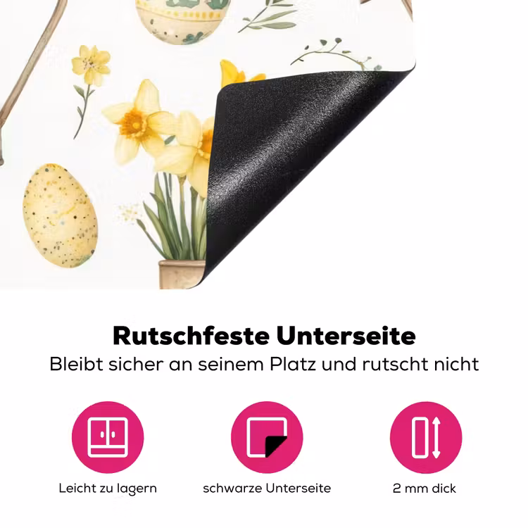 Gieter - Bloemen - Eieren Inductie beschermer vinyl 3mm klein -zzzzzzz-lf-onderkant