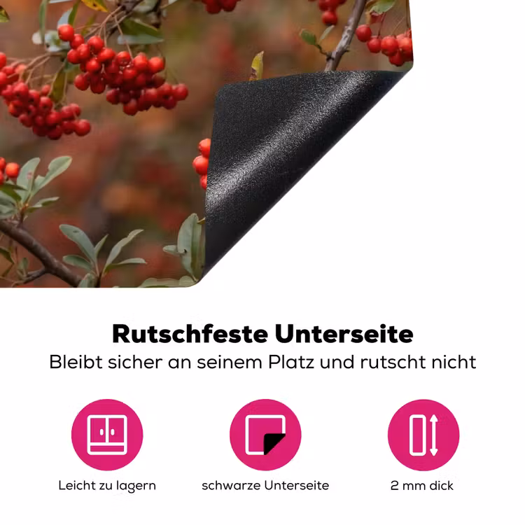 Goudvink - Bessen - Herfst - Natuur - Kleurrijk Inductie beschermer vinyl 3mm klein -zzzzzzz-lf-onderkant
