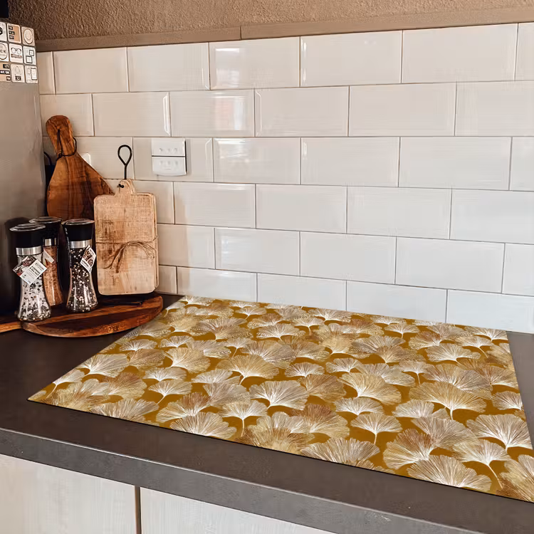 Ginkgo - Bladeren - Goud Inductie beschermer vinyl 3mm klein 276 -sfeer3