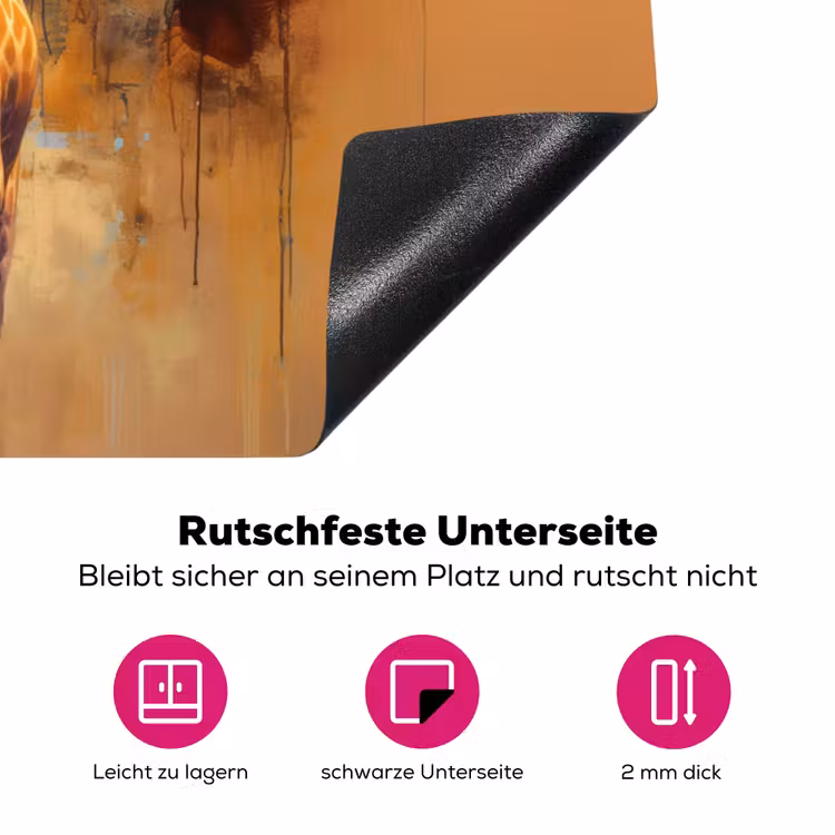 Giraf - Bruin - Abstract - Geschilderd Inductie beschermer vinyl 3mm klein -zzzzzzz-lf-onderkant