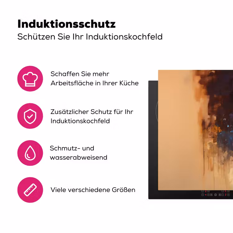 Giraf - Bruin - Abstract - Geschilderd Inductie beschermer vinyl 3mm klein -zzzzzzz-lf-ups
