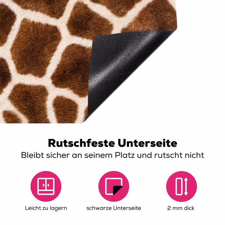 Giraf - Vacht - Klassiek - Bruin Inductie beschermer vinyl 3mm klein -zzzzzzz-lf-onderkant