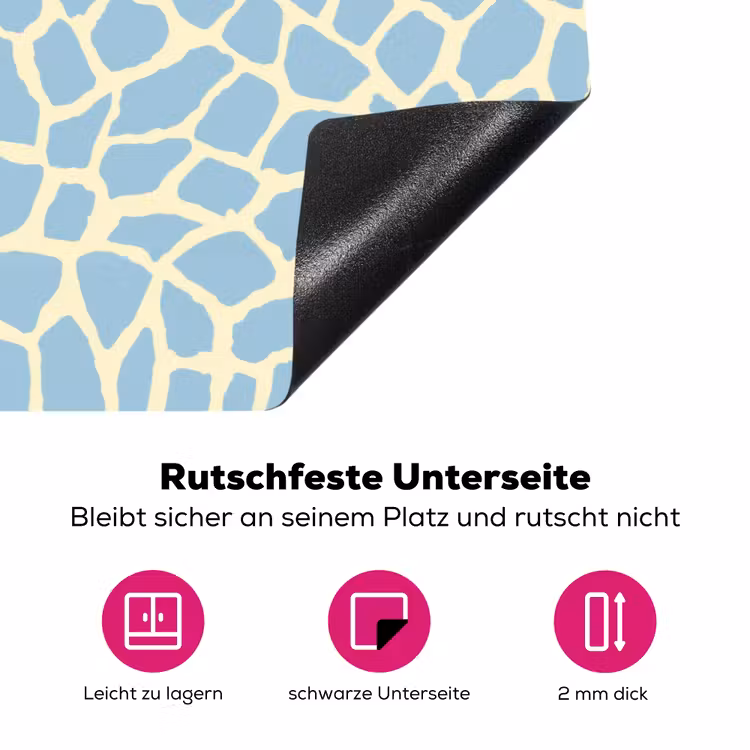 Giraf - Modern - Blauw Inductie beschermer vinyl 3mm klein 276 -zzzzzzz-lf-onderkant