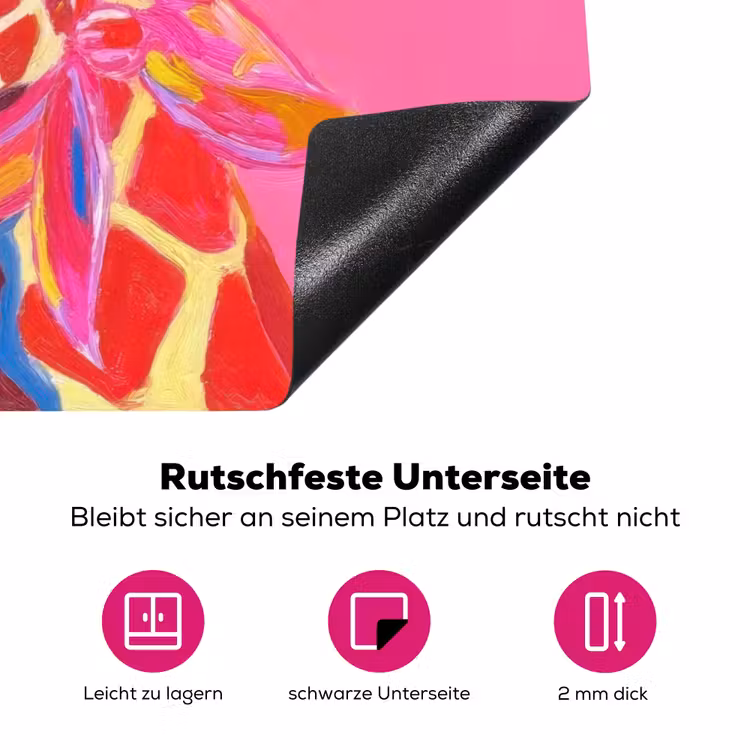 Giraf - Roze - Bril - Sjaal Inductie beschermer vinyl 3mm klein -zzzzzzz-lf-onderkant