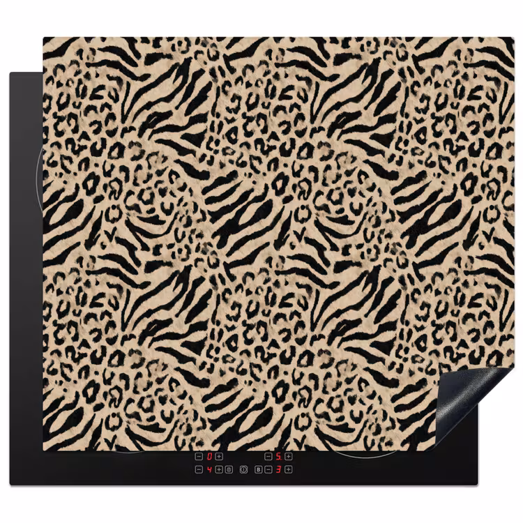 Herdabdeckplatte - Giraffe - Zebra - Motiv - Braun