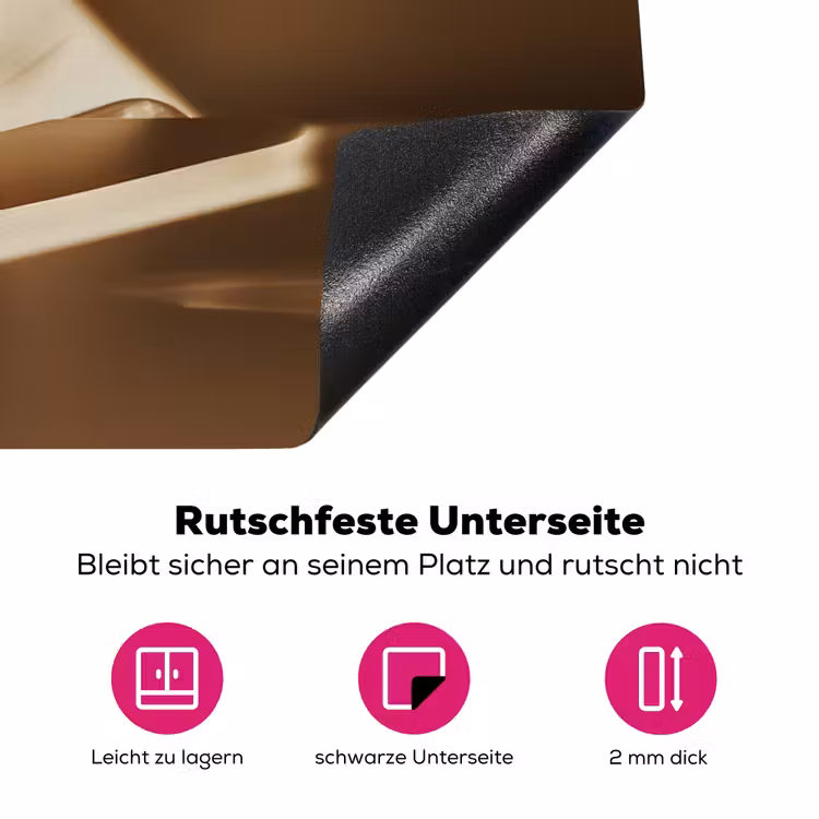 Glas - Ijskoffie - Schaduw - Bruin Inductie beschermer vinyl 3mm klein -zzzzzzz-lf-onderkant