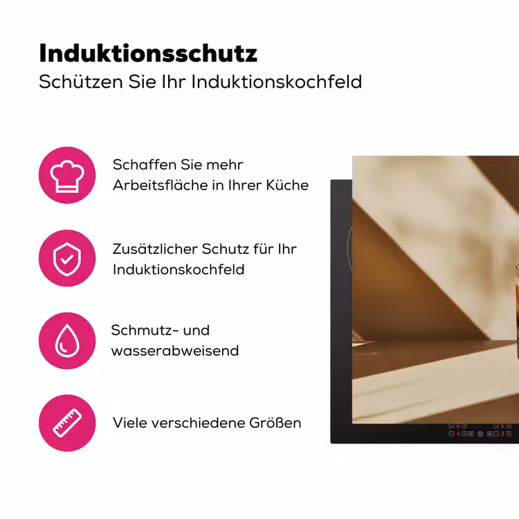 Glas - Ijskoffie - Schaduw - Bruin Inductie beschermer vinyl 3mm klein -zzzzzzz-lf-ups