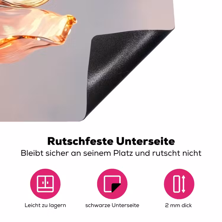Glazen - Bloem - Roze Inductie beschermer vinyl 3mm klein -zzzzzzz-lf-onderkant