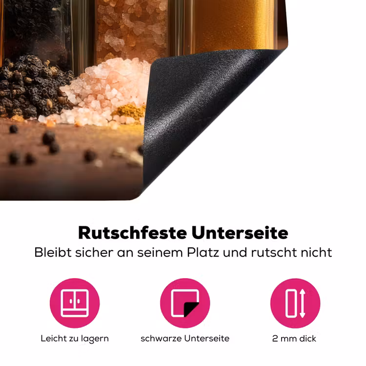 Potjes - Kruiden - Specerijen - Korrels Inductie beschermer vinyl 3mm klein -zzzzzzz-lf-onderkant