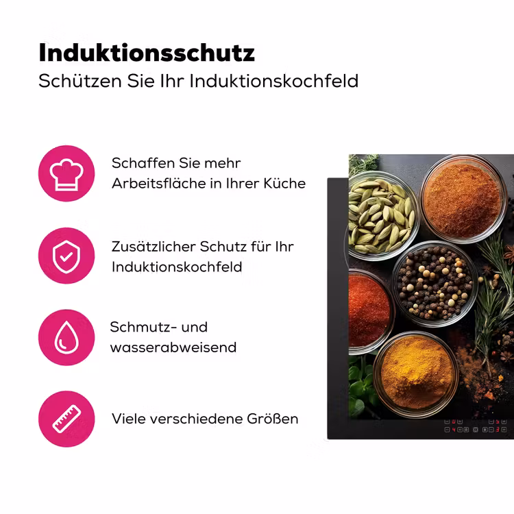Glazen - Bakjes - Blaadjes - Kruiden Inductie beschermer vinyl 3mm klein -zzzzzzz-lf-ups