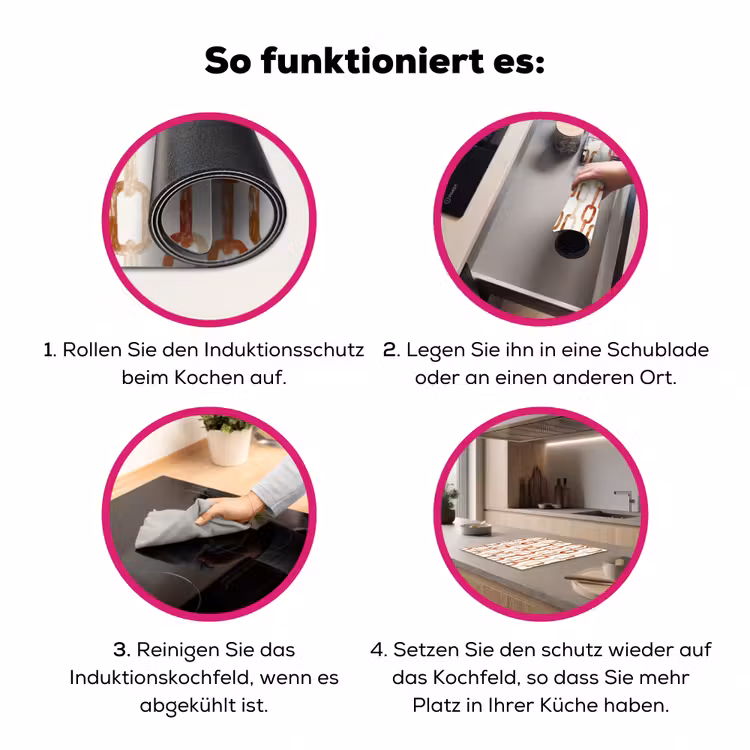 Schakels - Patroon - Aquarel - Terracotta Inductie beschermer vinyl 3mm middel 274 -zzzzzzz-lf-werking