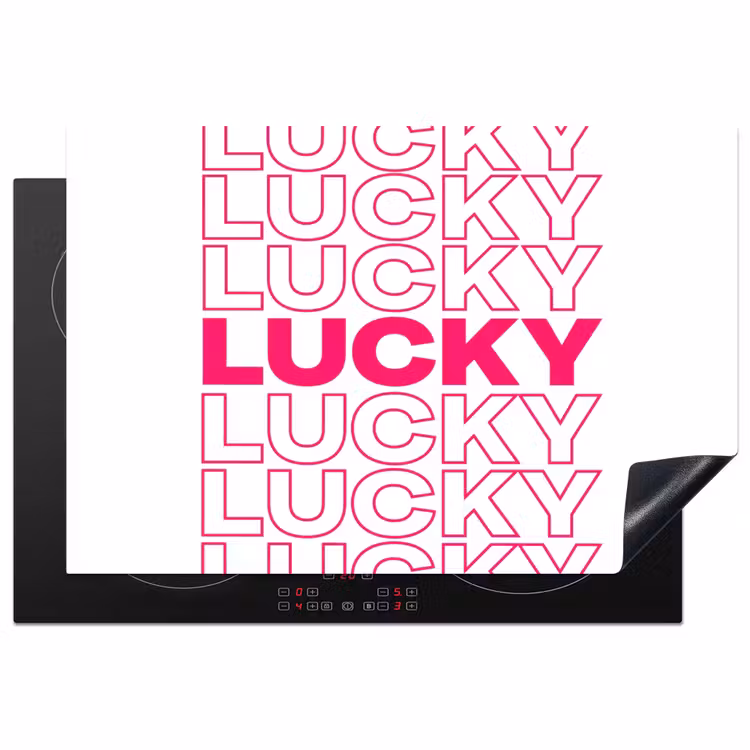Lucky - Roze - Patroon Inductie beschermer vinyl 3mm klein -3d