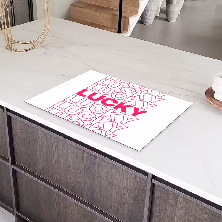 Lucky - Roze - Patroon Inductie beschermer vinyl 3mm klein -sfeer8