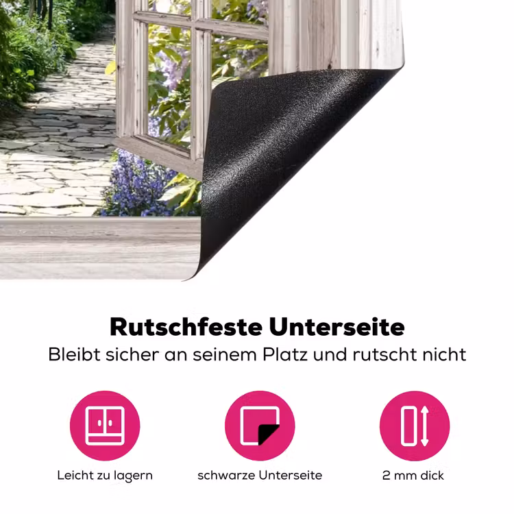 Blauwe regen - Bloemen - Doorkijk - Boom - Lente Inductie beschermer vinyl 3mm klein -zzzzzzz-lf-onderkant