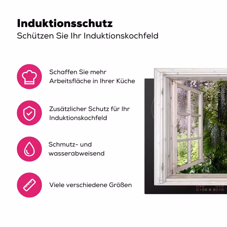 Blauwe regen - Bloemen - Doorkijk - Boom - Lente Inductie beschermer vinyl 3mm klein -zzzzzzz-lf-ups