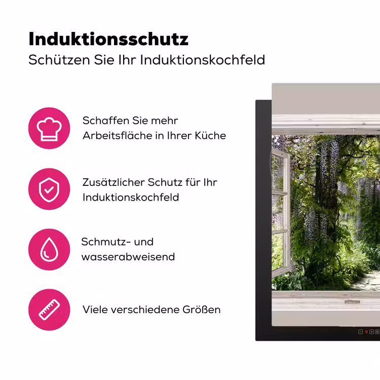 Blauwe regen - Bloemen - Doorkijk - Boom - Lente Inductie beschermer vinyl 3mm middel -zzzzzzz-lf-ups