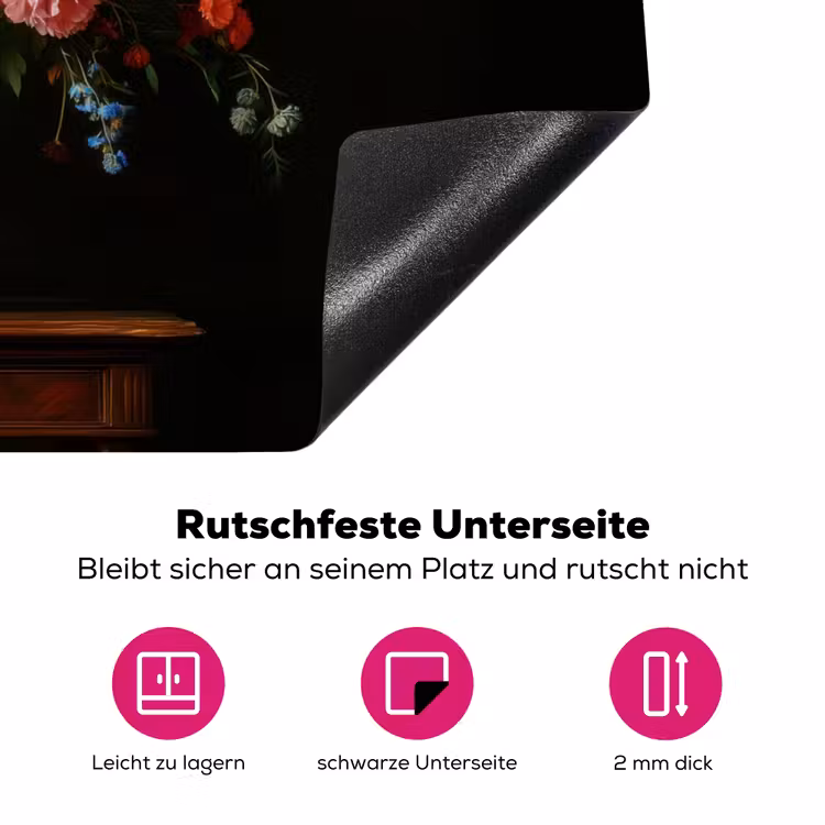 Goud - Bloemen - Kleuren - Vaas Inductie beschermer vinyl 3mm klein -zzzzzzz-lf-onderkant