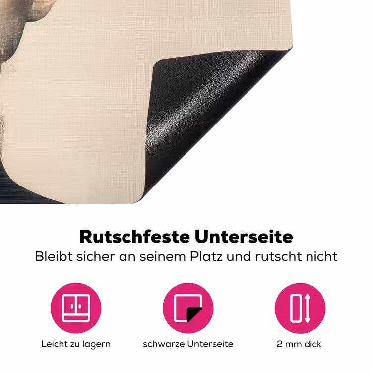 Goud - Vrouw - Rechthoeken Inductie beschermer vinyl 3mm klein -zzzzzzz-lf-onderkant