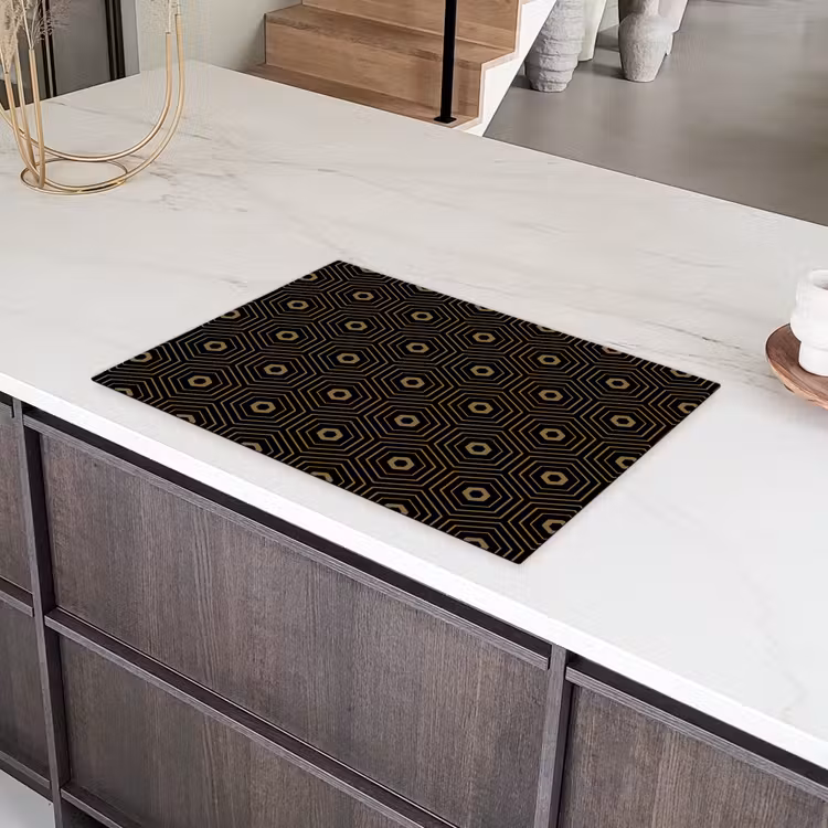 Goud - Illusie - Patroon Inductie beschermer vinyl 3mm klein 276 -sfeer8