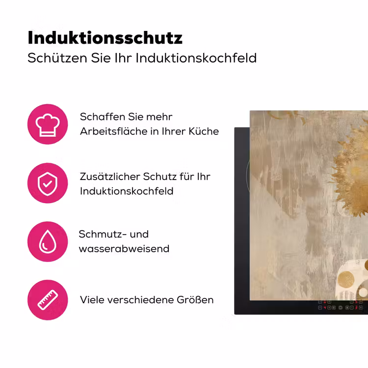 Goud - Portret - Vrouw Inductie beschermer vinyl 3mm klein -zzzzzzz-lf-ups