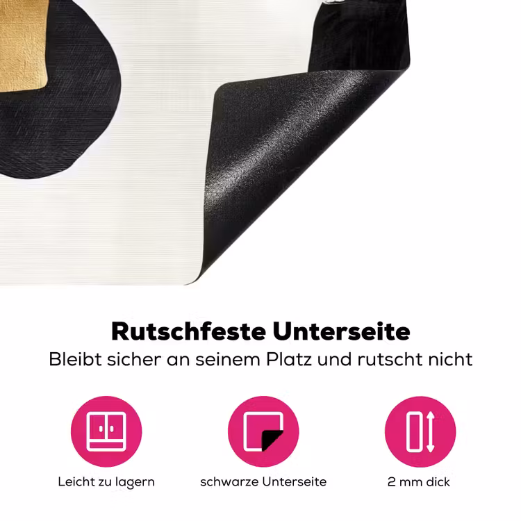 Goud - Rechthoeken - Cirkels - Abstract Inductie beschermer vinyl 3mm klein -zzzzzzz-lf-onderkant